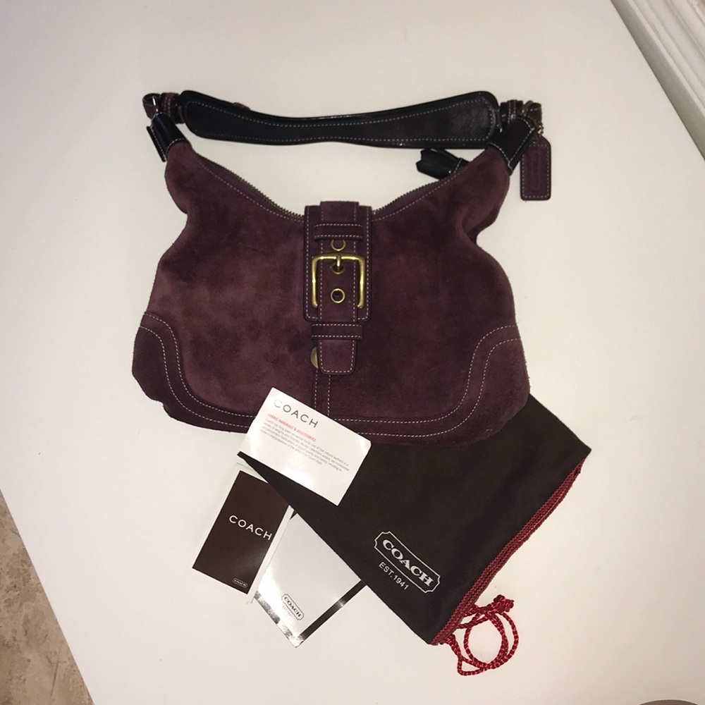 Authentic Suede Coach Purse